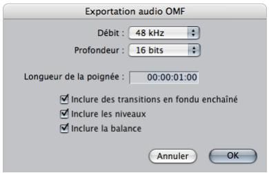 APPLE FINAL CUT PRO 6 - Pour exporter l'audio d'une séquence vers un fichier OMF : - 2