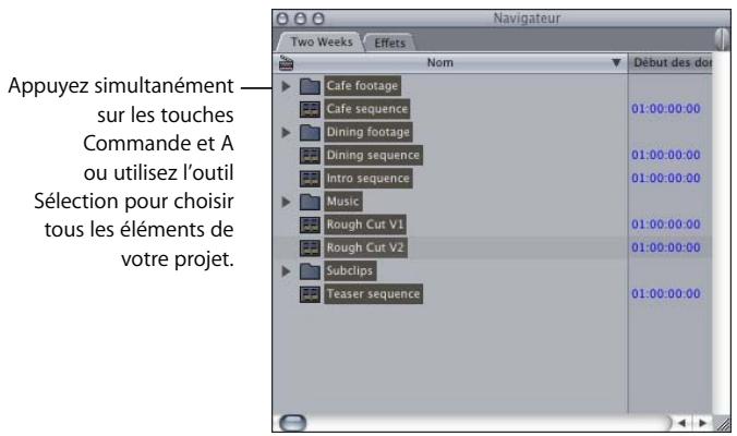 APPLE FINAL CUT PRO 6 - Exemple : consolidation des fichiers de données dans un même dossier - 1