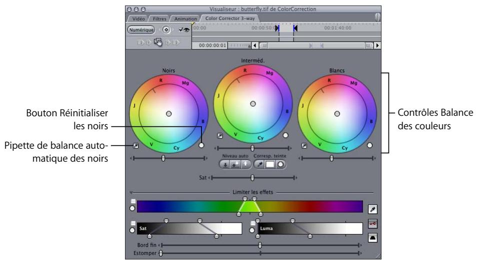 APPLE FINAL CUT PRO 6 - Contrôles Balance des couleurs dans le filtre « Étalonnage à 3 voies » - 1
