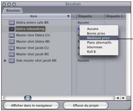 APPLE FINAL CUT PRO 6 - Pour modifier la propriété d'élément d'un groupe de plans trouvés : - 1