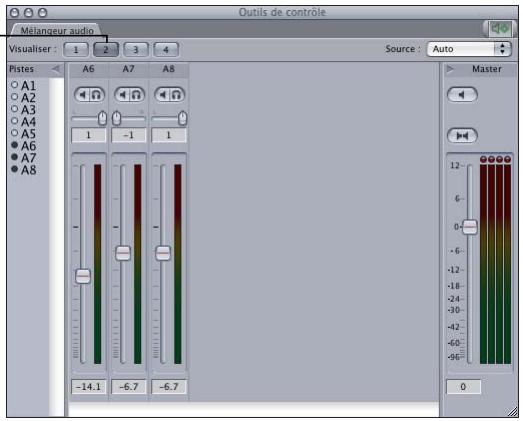 APPLE FINAL CUT PRO 6 - Utilisation des affichages du mélangeur audio - 2