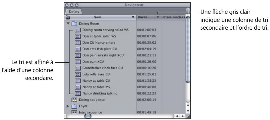 APPLE FINAL CUT PRO 6 - Pour trier des éléments du Navigateur : - 2