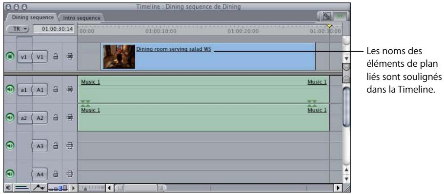 APPLE FINAL CUT PRO 6 - Pour lier des éléments de plan indépendants dans la Timeline : - 3