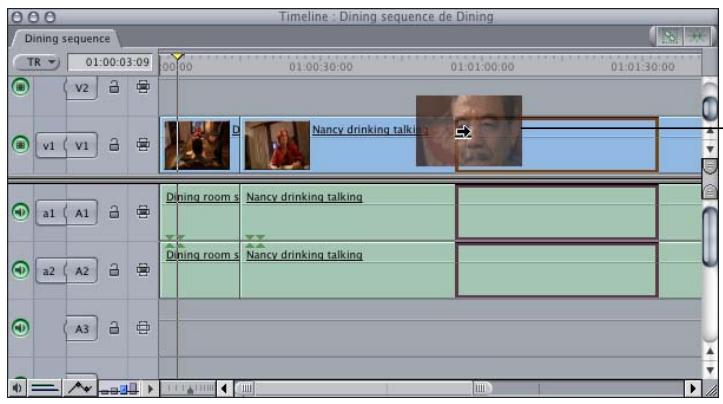 APPLE FINAL CUT PRO 6 - Pour réaliser un montage par insertion : - 1