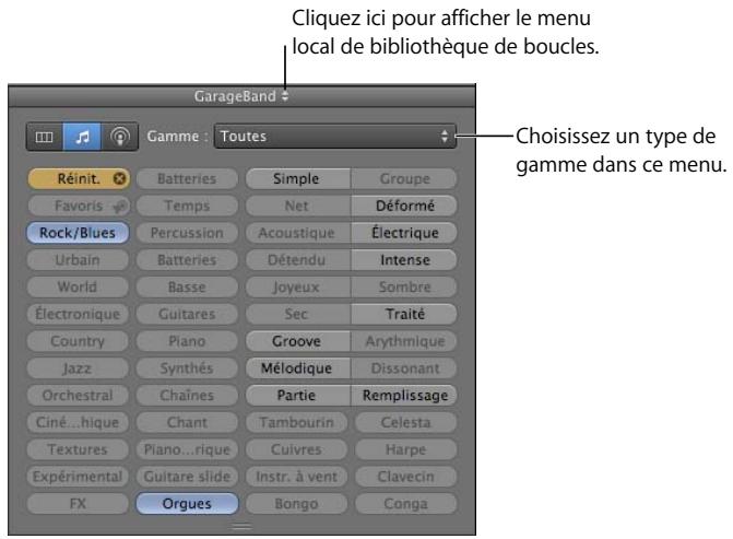APPLE GARAGEBAND - Affichage des boucles d'un jam pack ou d'un dossier spécifique - 1