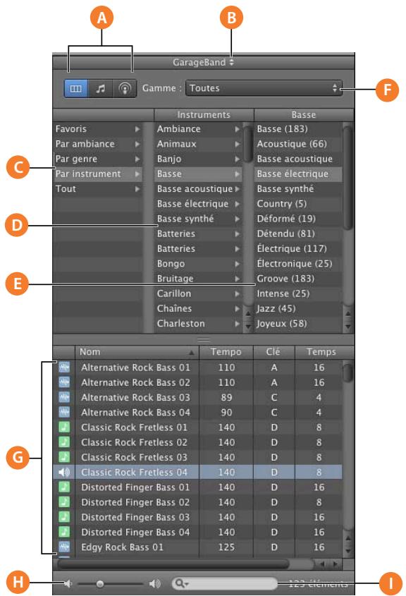 APPLE GARAGEBAND - Présentation par colonnes - 1