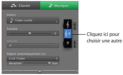 APPLE GARAGEBAND - Pour changer le symbole de cléf en présentation musicale : - 1