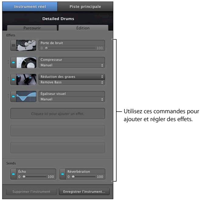 APPLE GARAGEBAND - Choisissez un effet dans l'un des logements d'effet vides. - 1