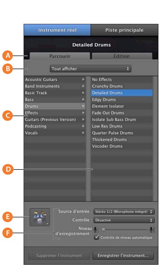 APPLE GARAGEBAND - Pistes d'instruments réels et logiciels - 1