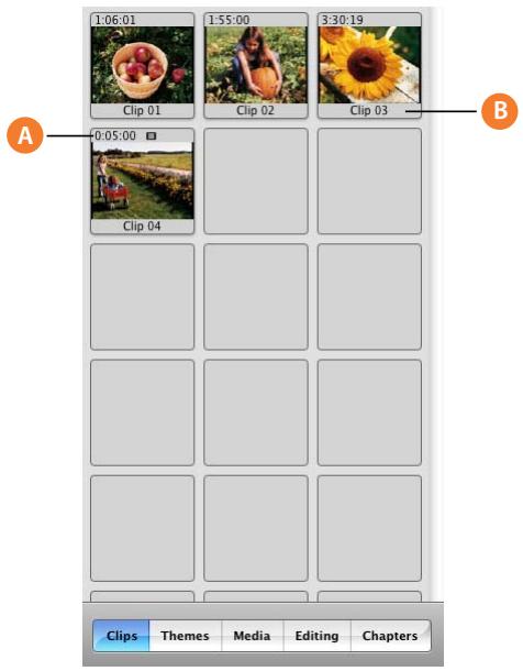 APPLE IMOVIE HD 6 - Clips Pane - 1