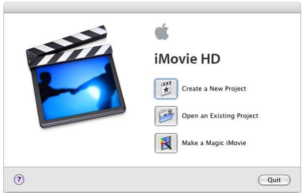 APPLE IMOVIE HD 6 - Step One: Start a New Project - 1