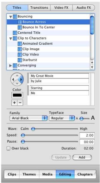 APPLE IMOVIE HD 6 - Step Six: Add Titles and Text - 1