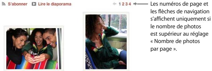 S'abonner Lire le diaporama Les numéros de page et les flèches de navigation s'affichent uniquement si le nombre de photos est supérieur au réglage « Nombre de photos par page ».