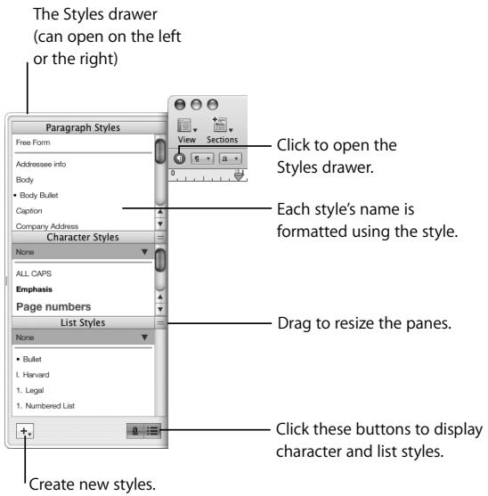 APPLE IWORK 08 - To open the Styles drawer: - 1