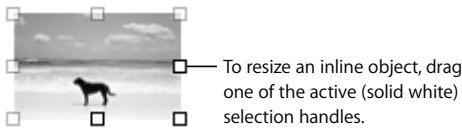 APPLE IWORK 08 - To add an inline object: - 1