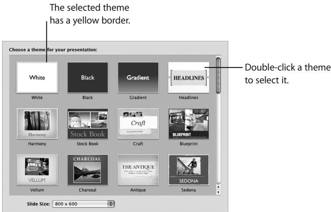 APPLE IWORK 08 - To create a new slideshow: - 1