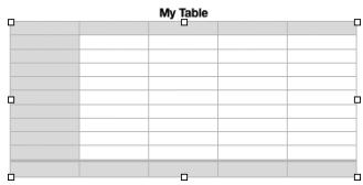 APPLE IWORK 08 - To add a table name: - 1