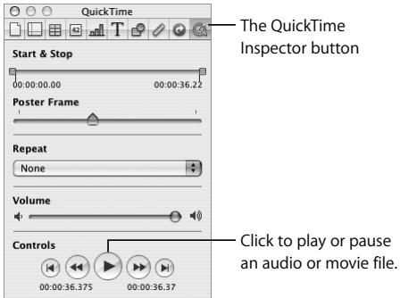 APPLE IWORK 08 - To play an audio or movie file: - 1