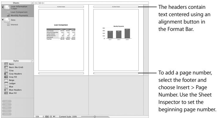 APPLE IWORK 08 - Add headers and footers: - 1