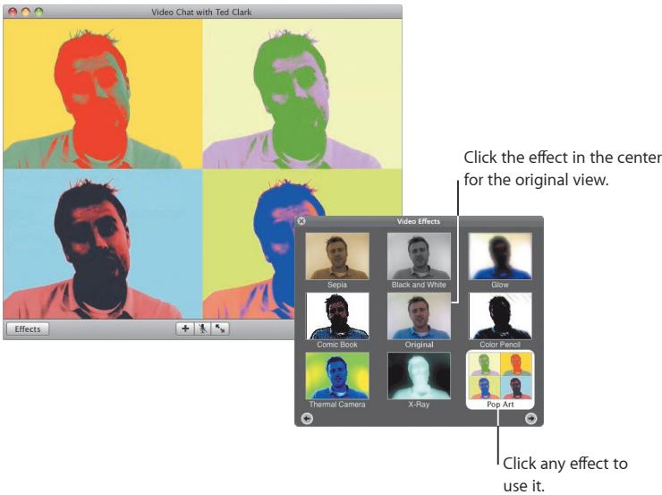 Video Chat with Ted Clark Click the effect in the center for the original view. Video Effects Sepin Black and White Glow Comic Book Original Color Pencil Thermal Camera X-Ray Pop Art Click any effect to use it.