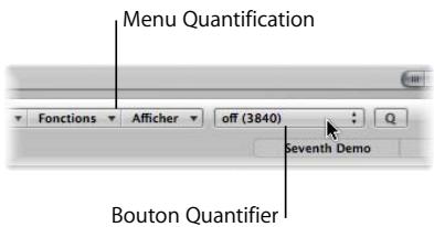 APPLE LOGIC EXPRESS 8 - Pour quantifier une ou plusieurs notes sélectionnées : - 1