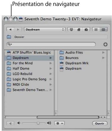 APPLE LOGIC EXPRESS 8 - Pour ajouter d'autres types de fichiers audio avec le navigateur : - 3