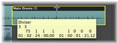 APPLE LOGIC EXPRESS 8 - Pour diviser une région : - 1