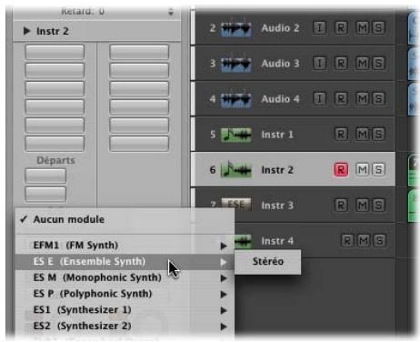 APPLE LOGIC EXPRESS 8 - Pour installer directement un instrument dans une bande de canaux d'instruments : - 2