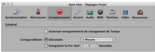 APPLE LOGIC EXPRESS 8 - Réglage de la durée du décompte : - 1