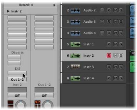 APPLE LOGIC PRO 8 - Pour installer directement un instrument dans une bande de canaux d'instruments : - 1