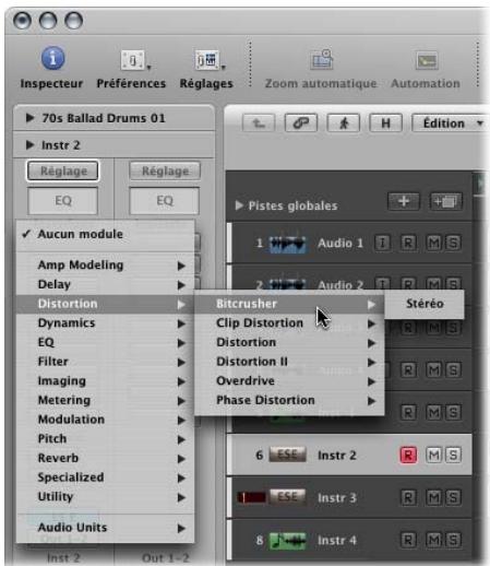 APPLE LOGIC PRO 8 - Pour installer directement un instrument dans une bande de canaux d'instruments : - 4