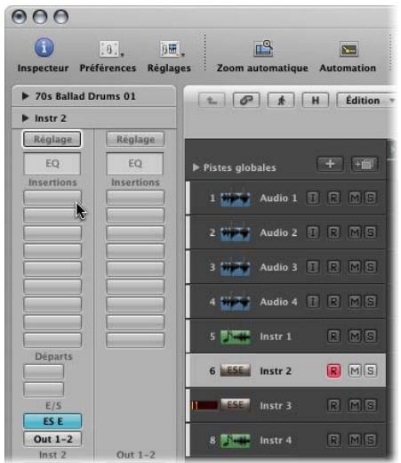 APPLE LOGIC PRO 8 - Pour installer directement un instrument dans une bande de canaux d'instruments : - 3
