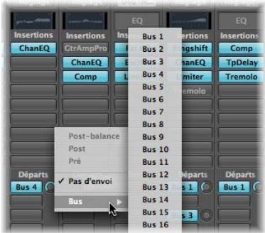 APPLE LOGIC PRO 8 - Pour envoyer un canal à un bus : - 1