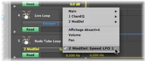 APPLE LOGIC PRO 8 - Choix d'un paramètre d'automation : - 1