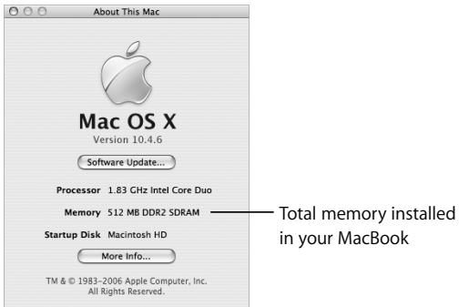APPLE MACBOOK 13-INCH - To check the computer's memory: - 1
