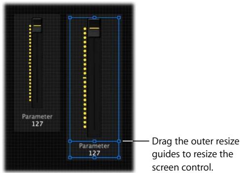 APPLE MAINSTAGE - To resize a screen control: - 1