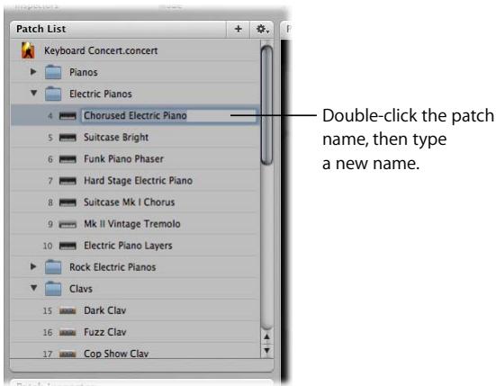 APPLE MAINSTAGE - To rename a patch: - 1