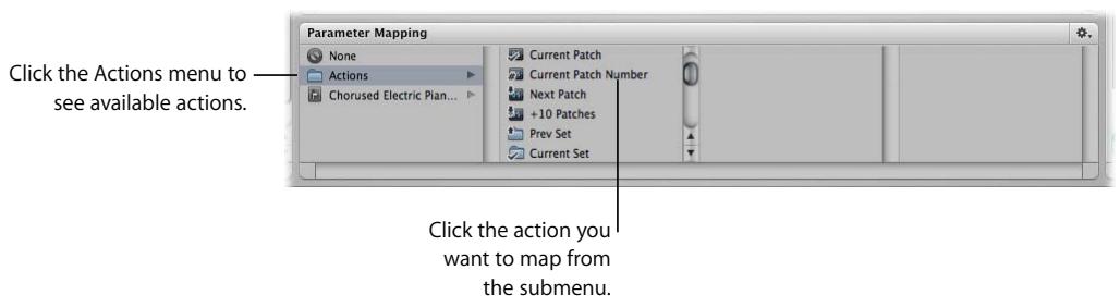 APPLE MAINSTAGE - To map a screen controls to an action: - 1