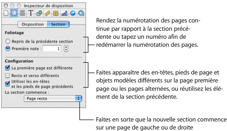 APPLE PAGES - Définition d'attributs de section - 1