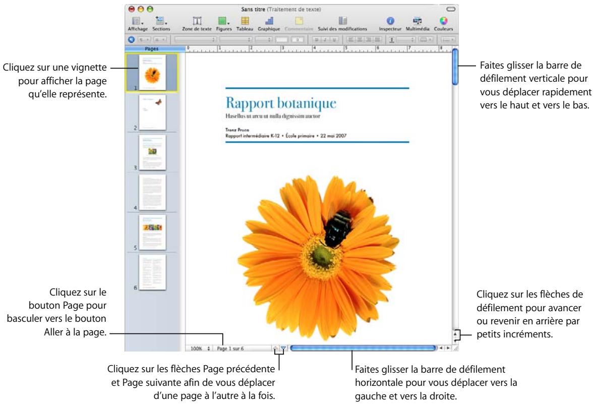 APPLE PAGES - Barres et flèches de défilement et vignettes - 1