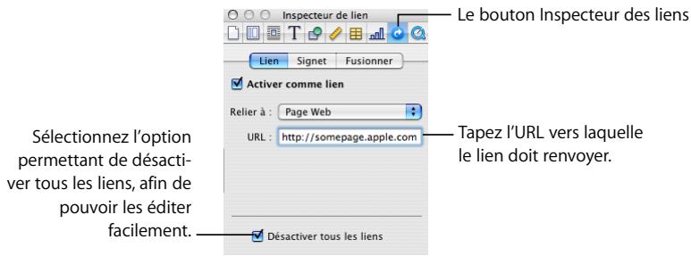 APPLE PAGES - Pour ajouter un lien hypertexte qui ouvre une page web : - 1
