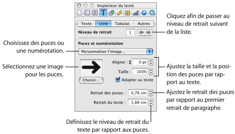 APPLE PAGES - Pour modifier un style de liste à puces ou numérotée : - 1
