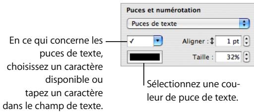 APPLE PAGES - Pour modifier un style de liste à puces ou numérotée : - 2
