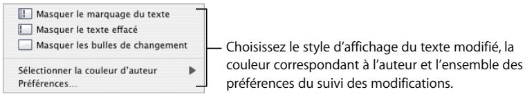 APPLE PAGES - Contrôle des informations du suivi des modifications - 1