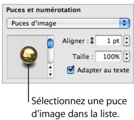 APPLE PAGES - Pour modifier un style de liste à puces ou numérotée : - 3