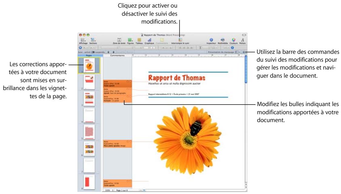 APPLE PAGES - Utilisation du suivi des modifications - 1