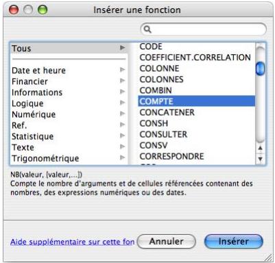 APPLE PAGES - Pour ajouter une fonction à l'aide du Navigateur de fonctions : - 1