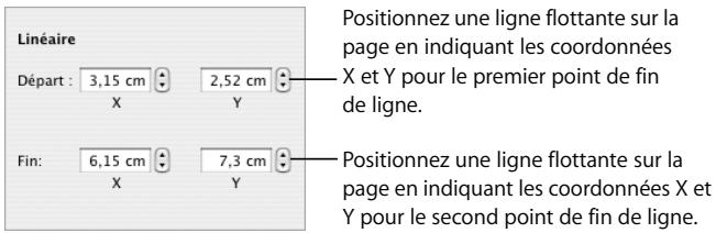 APPLE PAGES - Saisissez les valeurs X et Y dans les champs Position. - 1