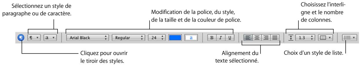 APPLE PAGES - La barre de format - 1