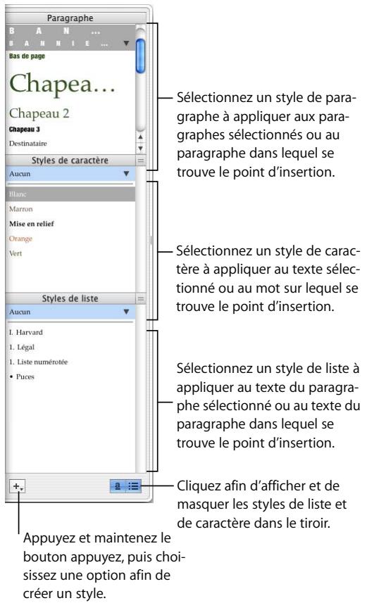 APPLE PAGES - Le tiroir Styles - 1